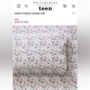 Pottery Barn hello kitty full sheet and pillowcase set